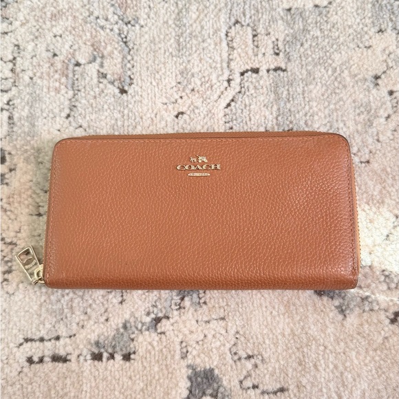 Coach Brown Leather Zip Wallet - Picture 1 of 4